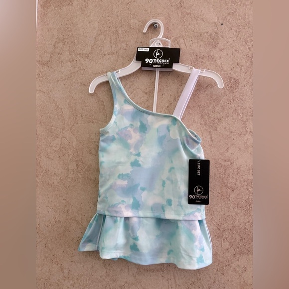 90 Degree By Reflex Girls Lux Cross Court Top & Skirt Set - Picture 1 of 4